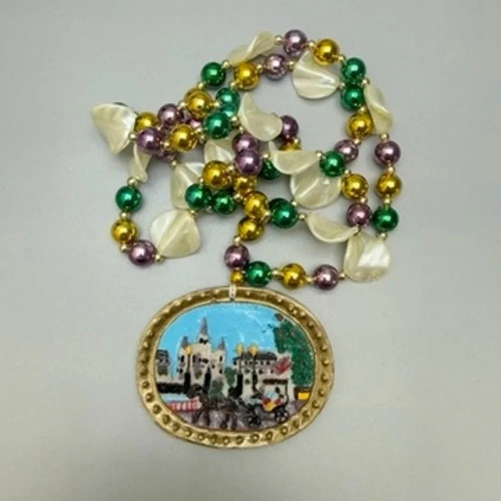 Vintage Mardi Gras Beads New Orleans Necklace 26